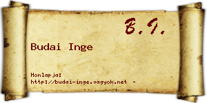 Budai Inge névjegykártya